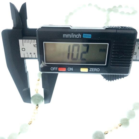 14K Burma Jadeite Fresh Water Pearls Gold Bead Necklace Strand 15" - Picture 11 of 12